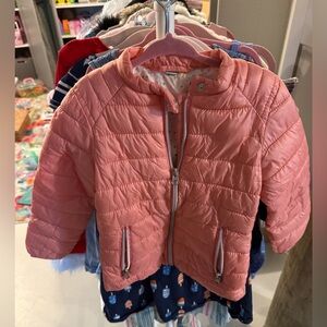 Toddler Quilted Pink Puffer Jacket with Zip Pockets